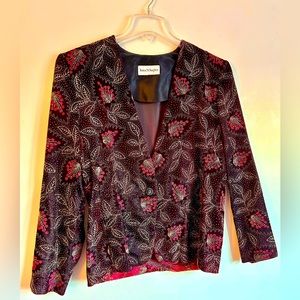 Prom Jacket Black with embellished leaf pattern size L